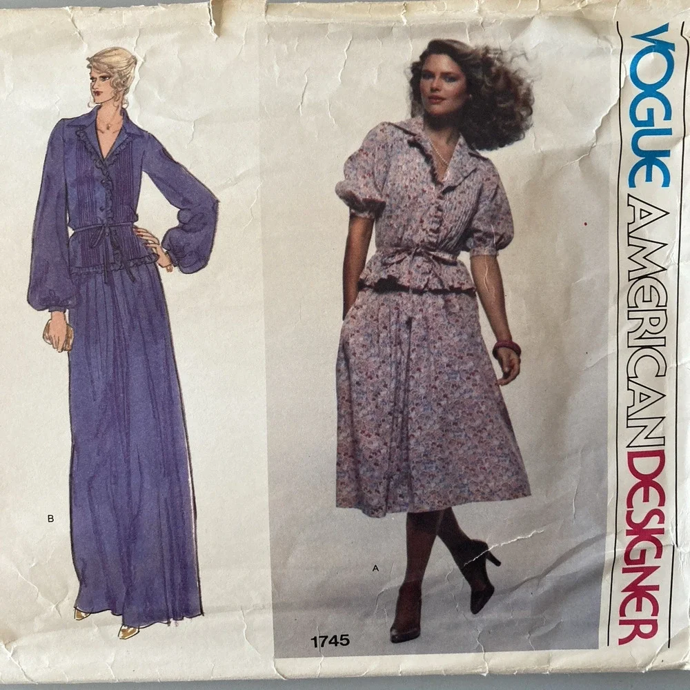 Vogue American Design 1745 Albert Nipon Pattern Ultra Chic Top Skirt Sz 16 Uncut